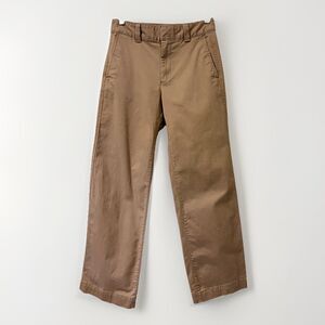 Gap Wide Leg Mid Rise Crop Ankle Khaki Pants Womens 00 Beige Tan Coastal Preppy